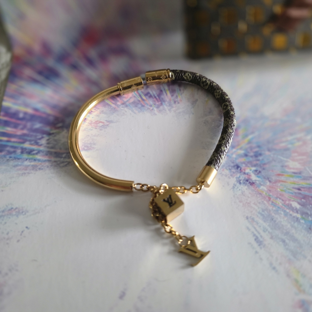 Louis Vuitton Gold and Black Charm Bracelet
